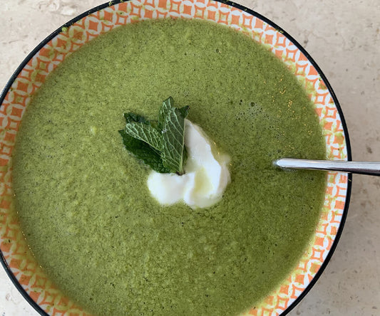 Spring pea and mint soup