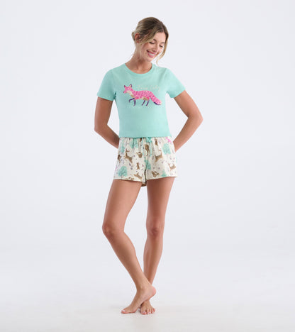 Women's Forest Animals Pajama Shorts