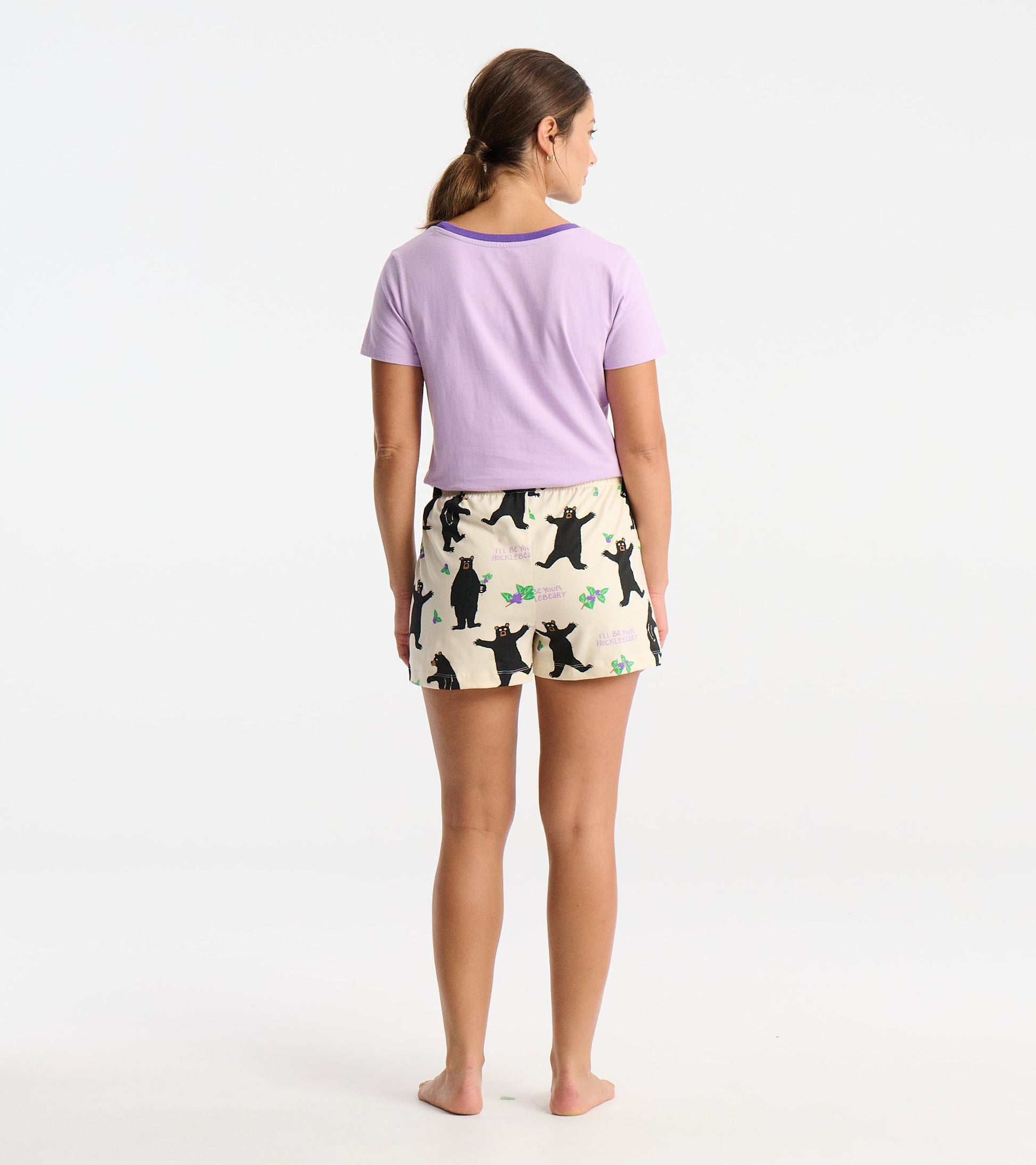 Hucklebeary Women's Cotton Sleep Shorts Hatley Little Blue House