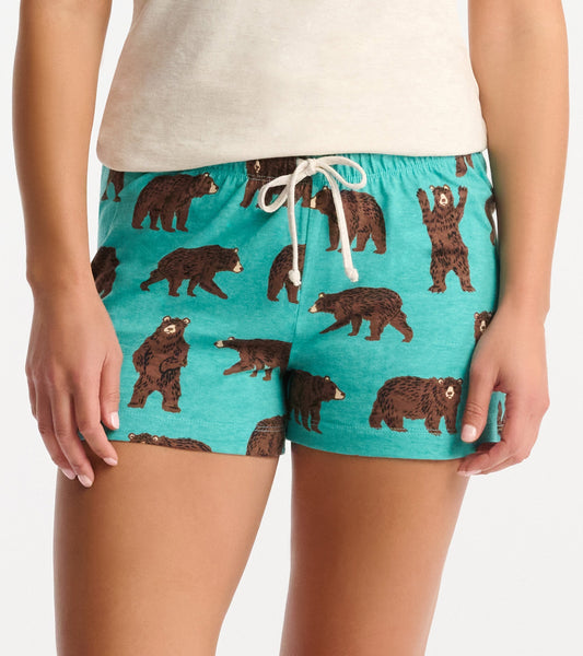 Women's Brown Bears Cotton Pyjama Shorts