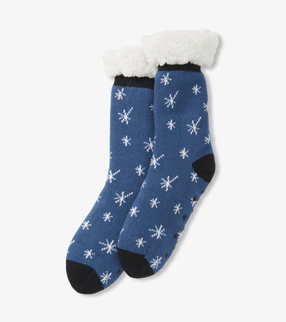 Snowflakes Women's Sherpa Lined Cabin Sock