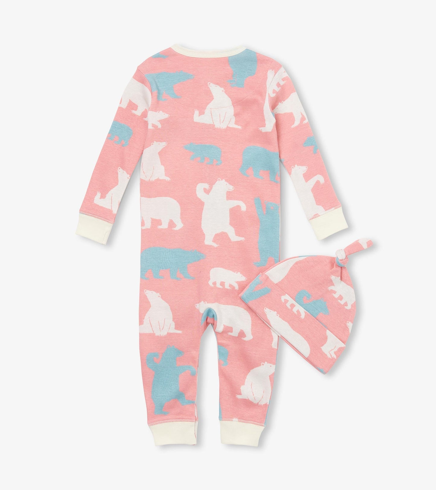 Baby Pink Polar Bears Sleeper & Hat