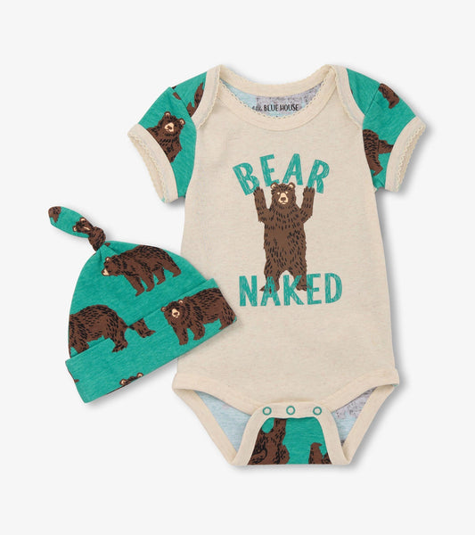 Baby Boys Brown Bears Bodysuit & Hat Hatley Little Blue House