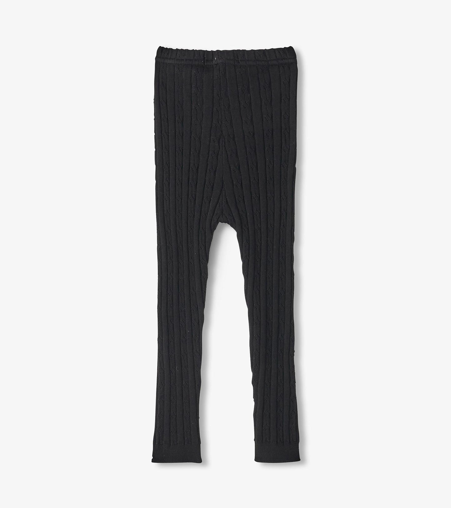 Baby Girls Black Cable Knit Leggings