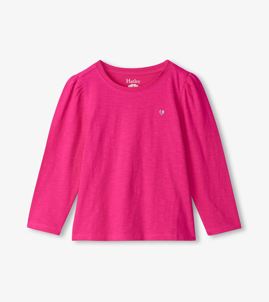 Girls Pink Long Sleeve Graphic Tee