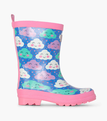 Cheerful Clouds Shiny Rain Boots