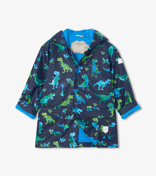 Boys Dino Button-Up Raincoat