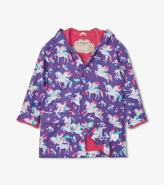 Girls Unicorn Button-Up Raincoat