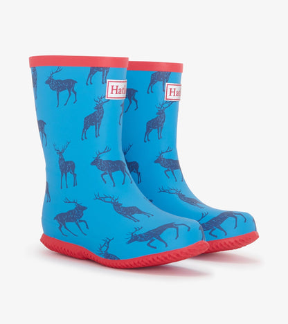 Boys Blue Elks Packable Wellies - Main Image