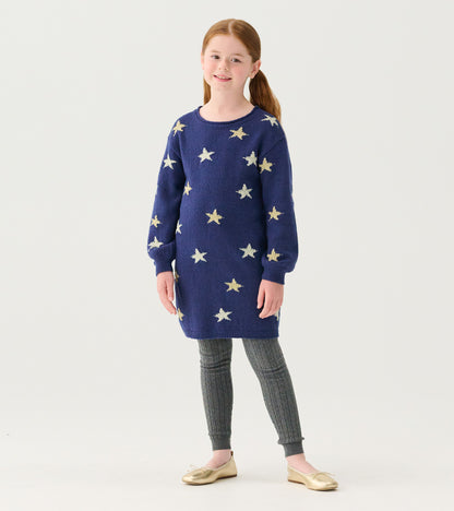 Girls Blue Starlight Sweater Dress
