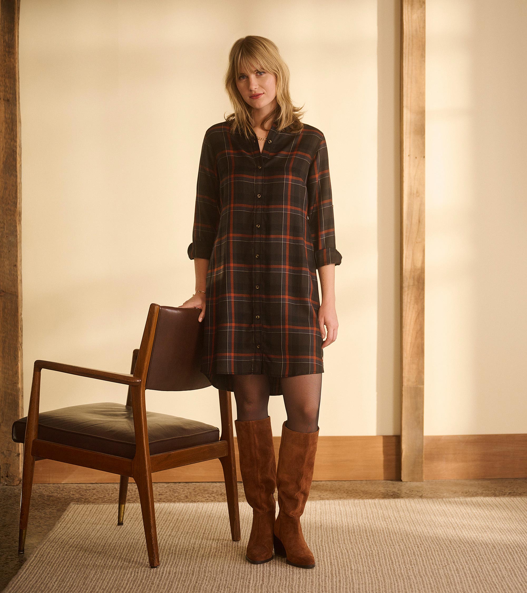 Cara Shirt Dress Autumn Plaid