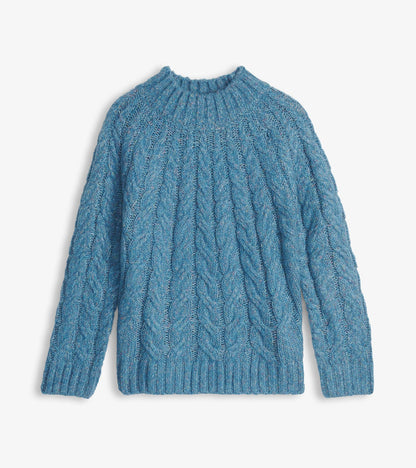 Dylan Cable Knit Sweater - Blue Heather