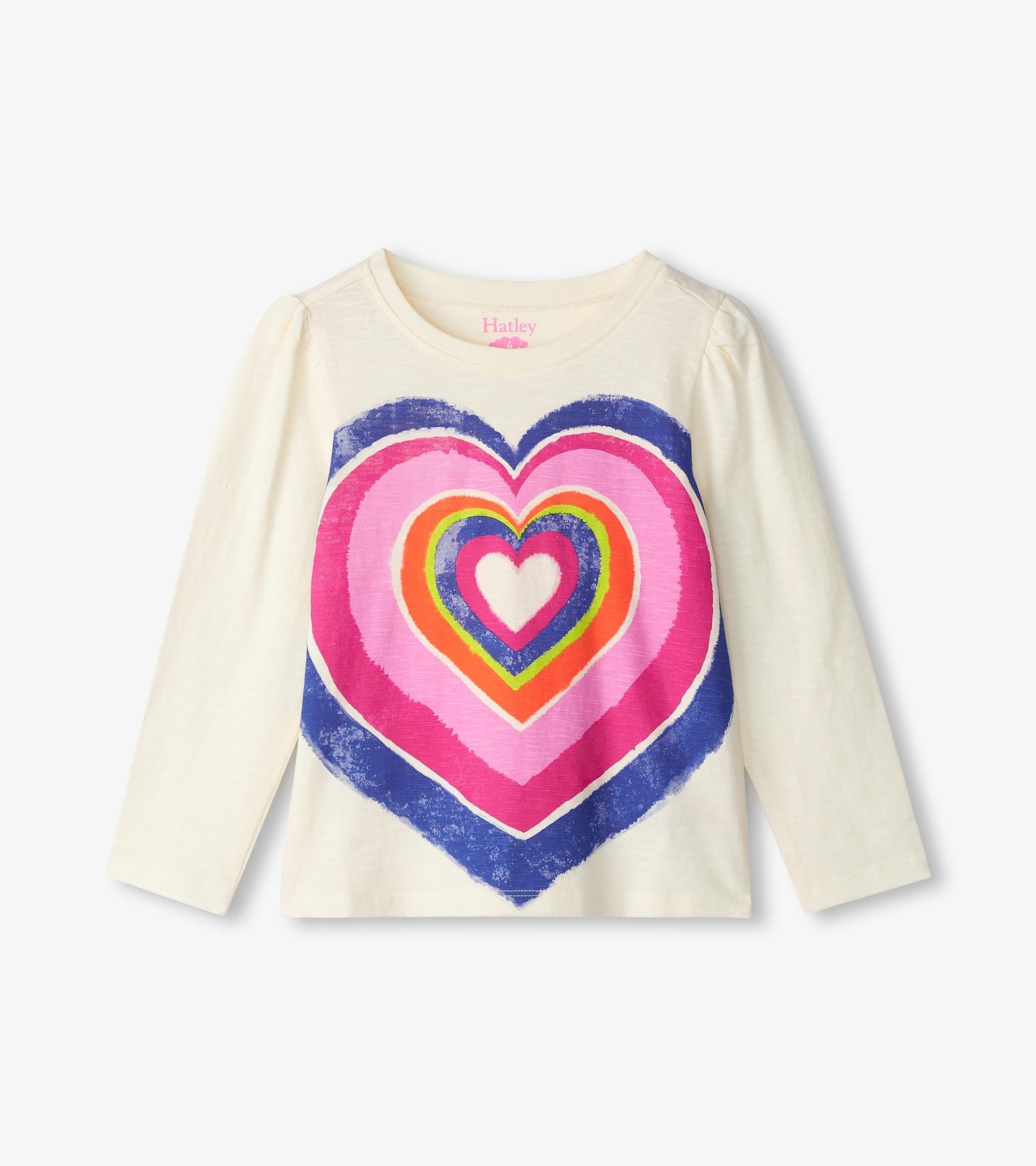 Girls Layered Hearts Long Sleeve Graphic Tee