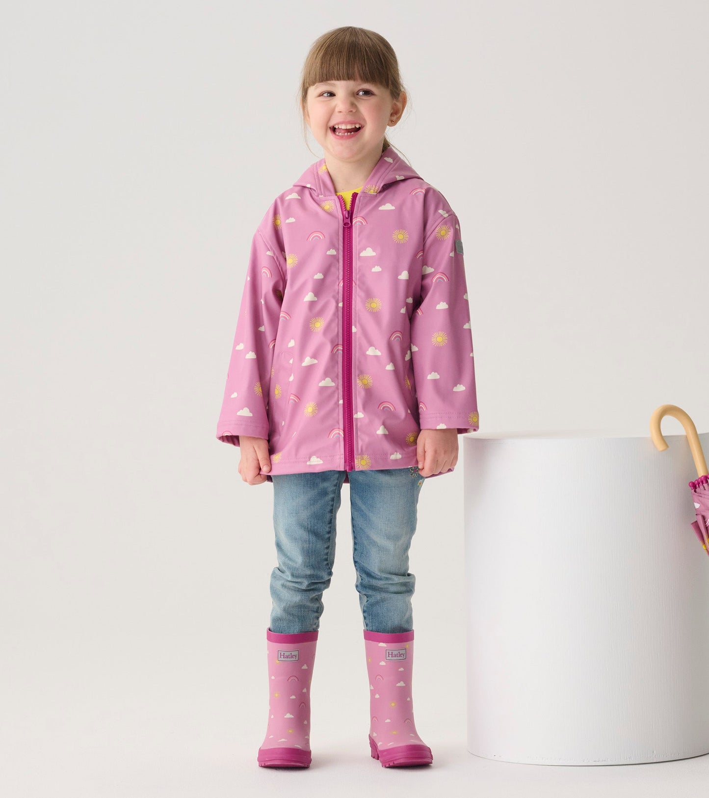 Girls Sun Charms Matte Rain Boots