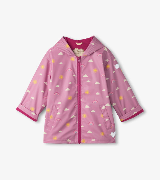 Girls Sun Charms Zip-Up Rain Jacket