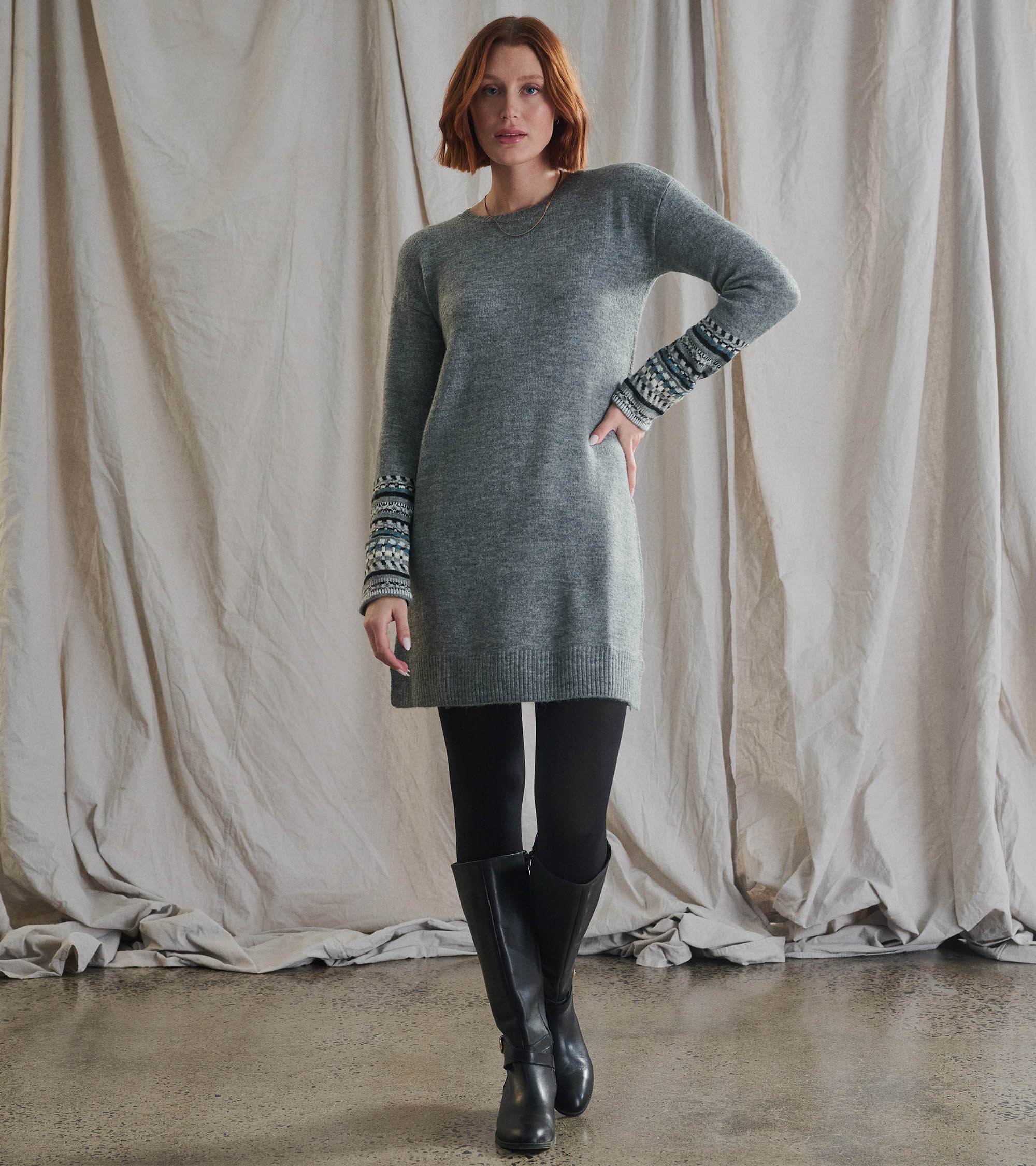 Silver sweater outfit online