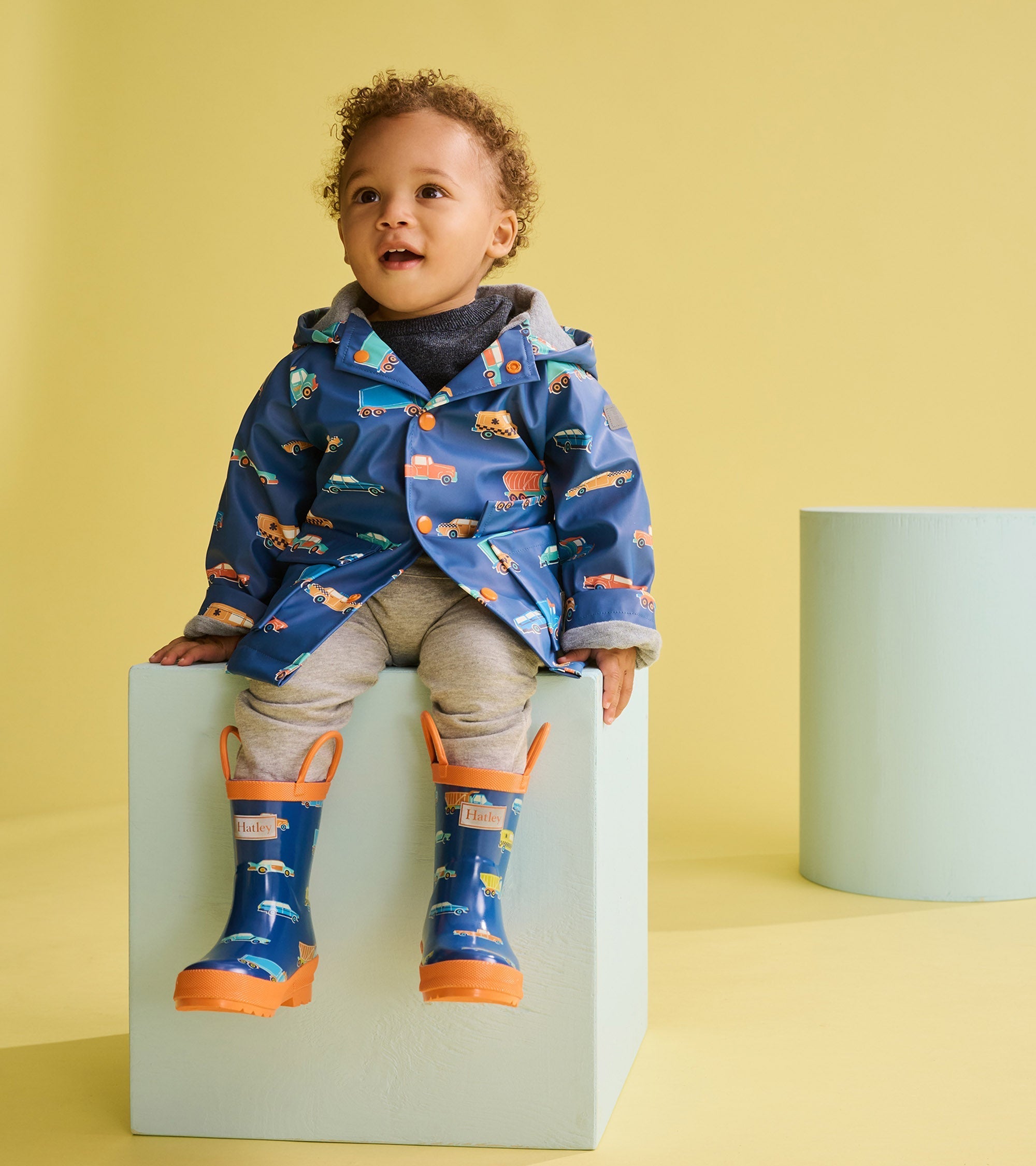 Toddler Boys Driving Cars Rain Boots