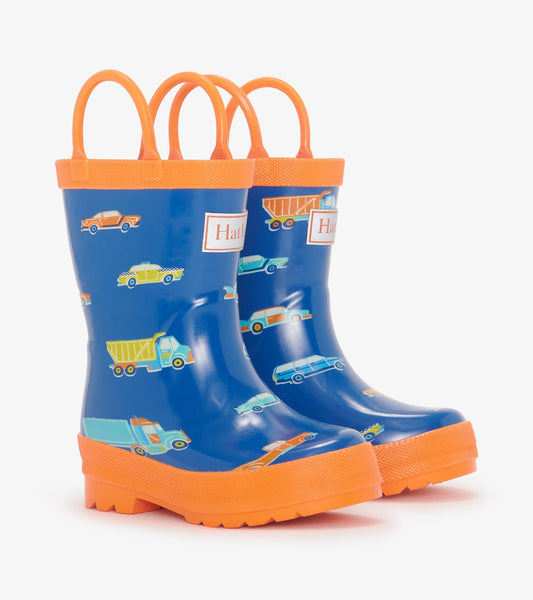 Toddler Boys Driving Cars Rain Boots