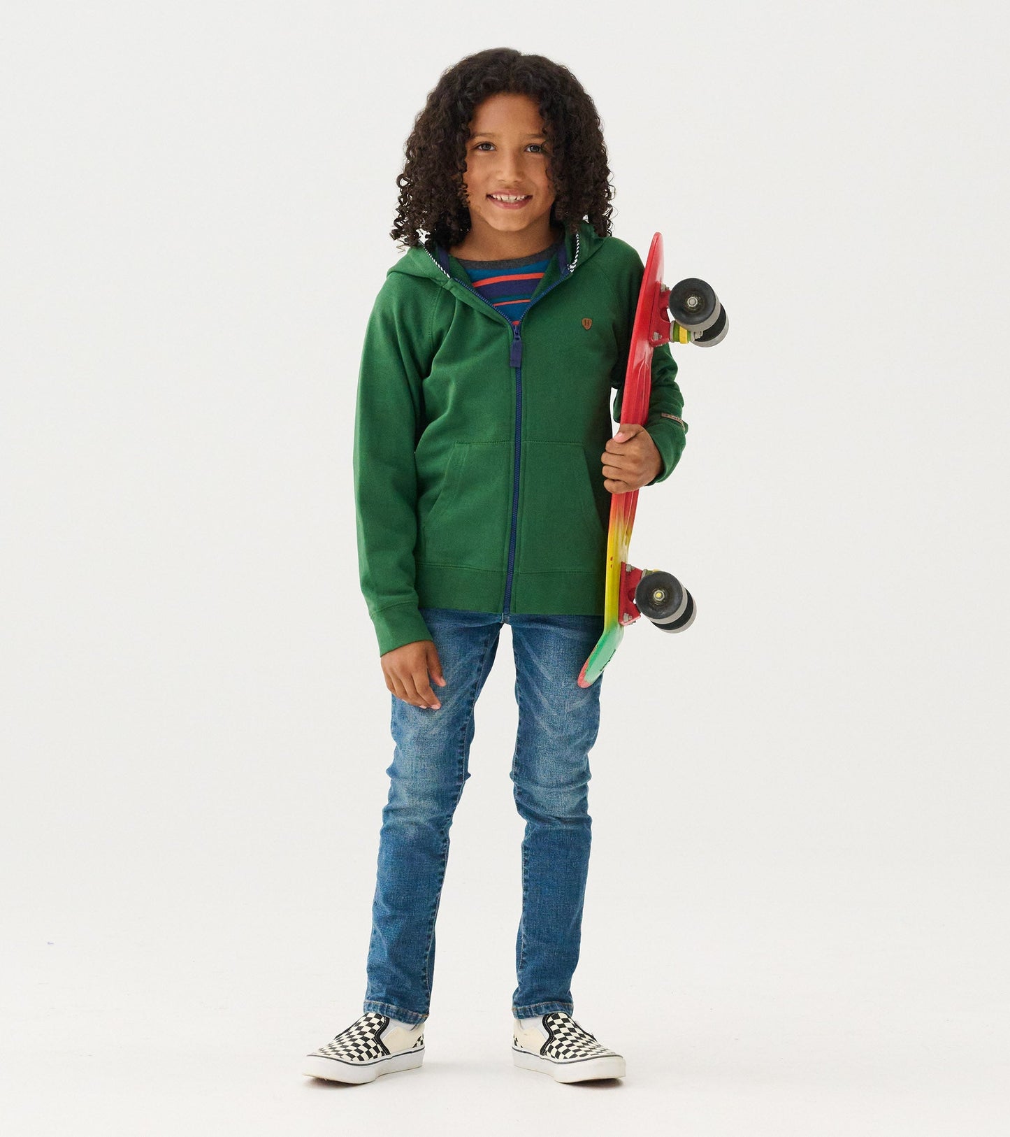 Boys Eden Green Zip-Up Hoodie