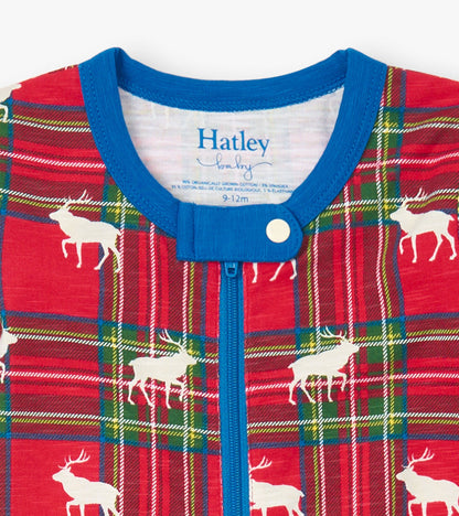 Baby Elk Plaid Cotton Footed Sleeper