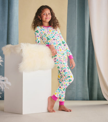 Girls Pink Falala Pajama Set