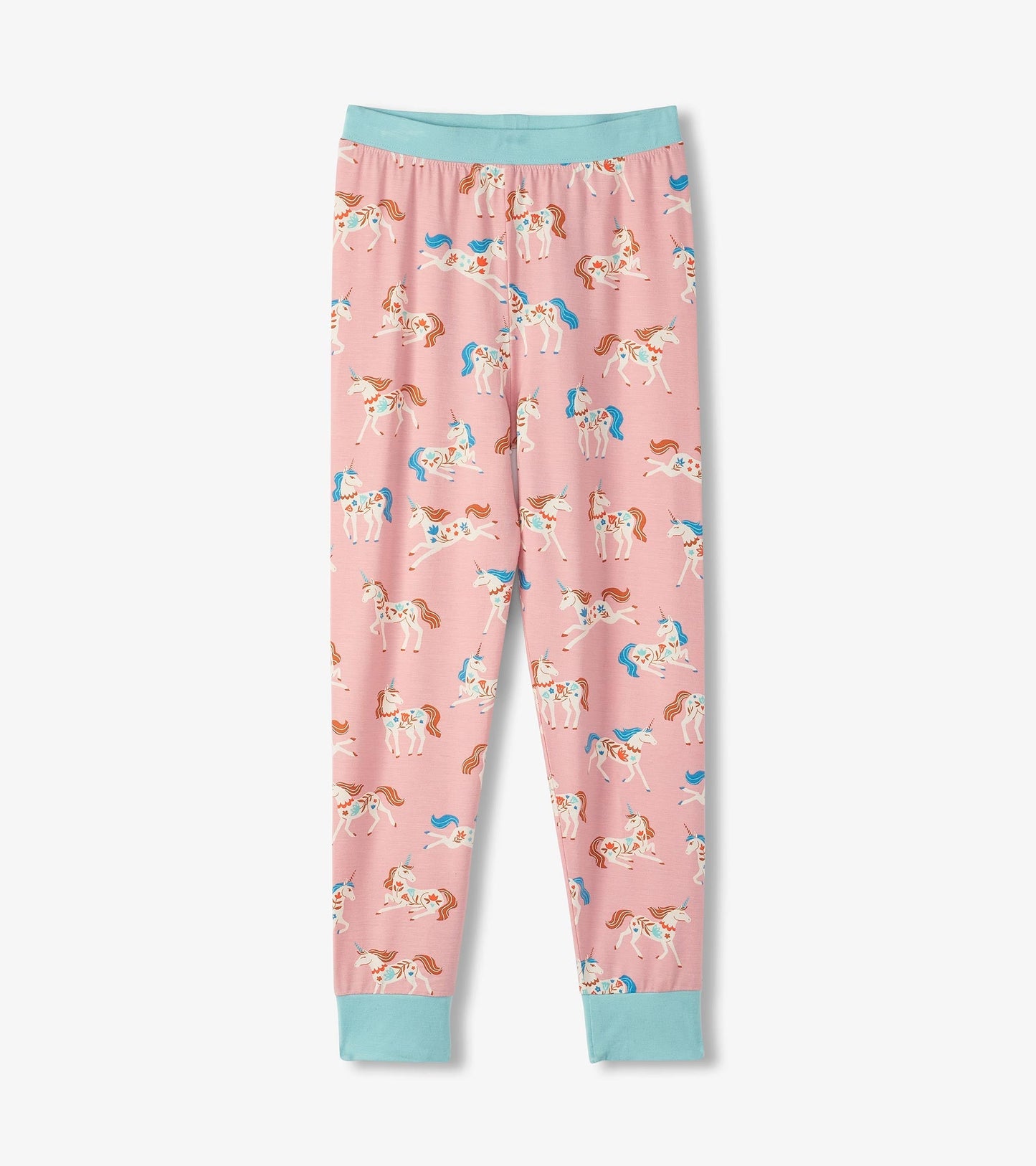 Girls Folksy Unicorns Bamboo Pajama Set