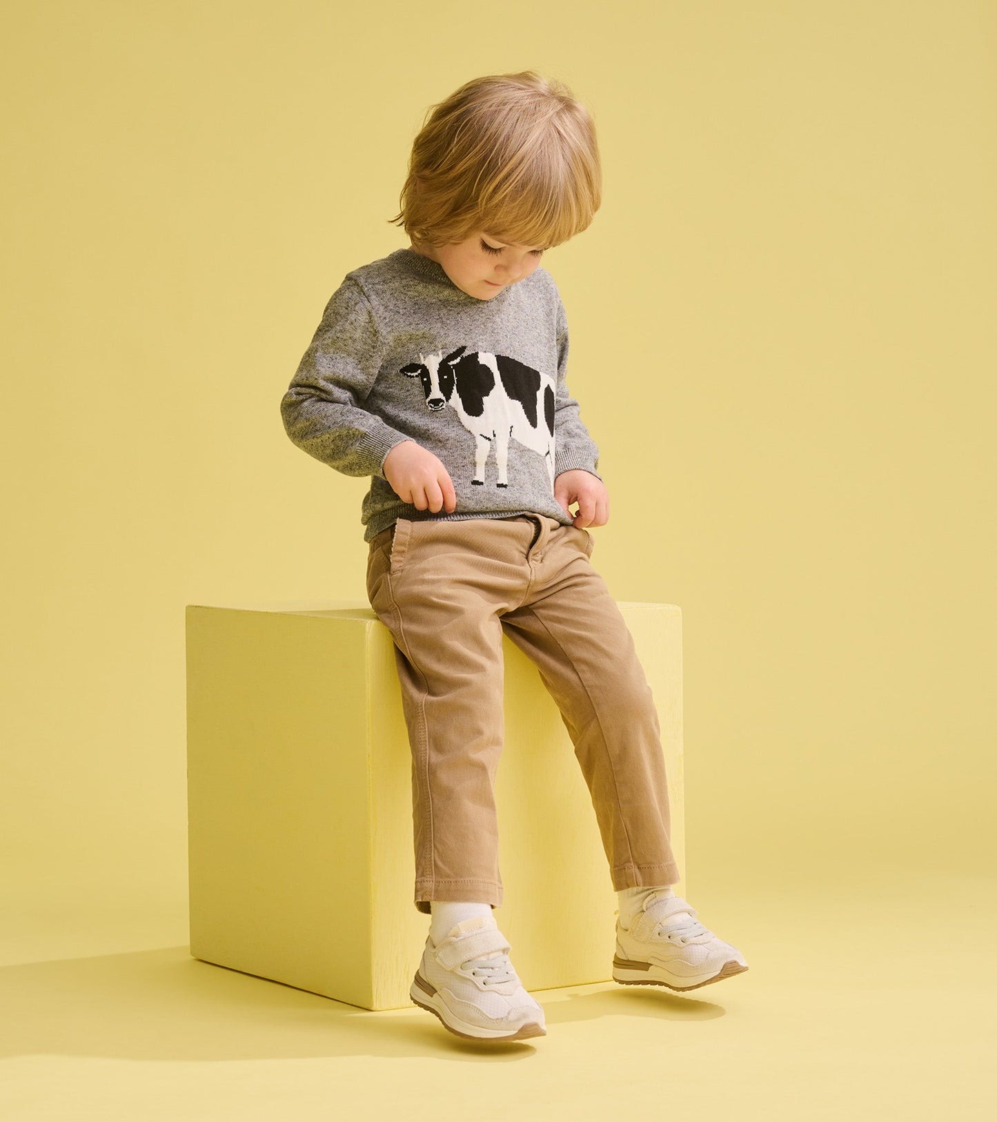 Baby & Toddler Boys Milk Cow V-Neck Sweater