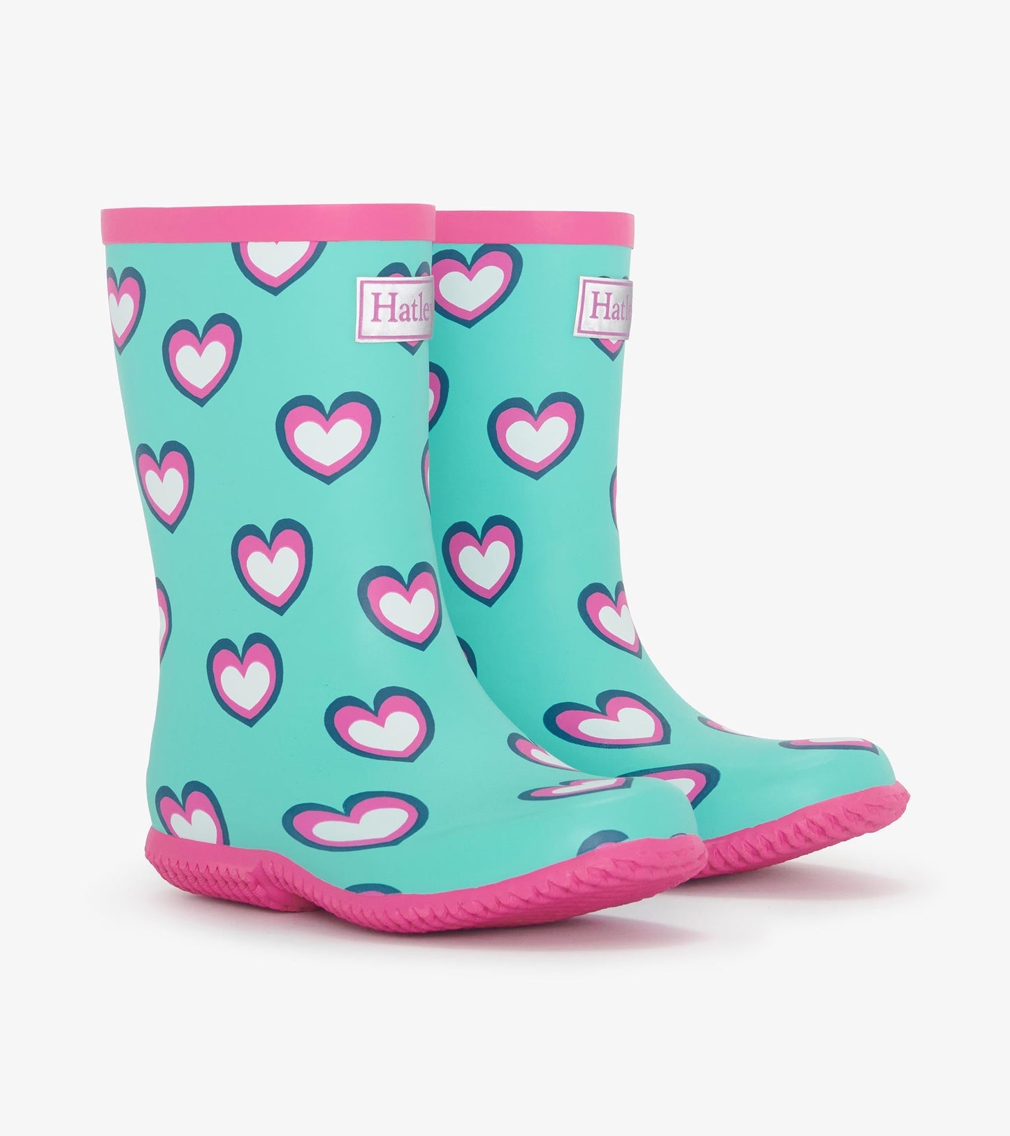 Girls Hearts Packable Rain Boots