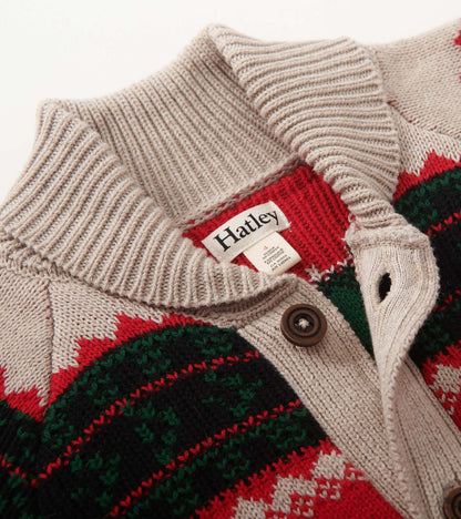 Boys Holiday Elks Shawl Collar Cardigan