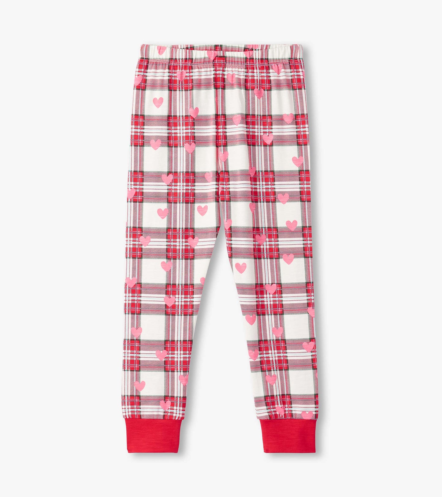 Girls Plaid Hearts Pajama Set