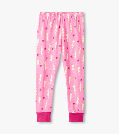 Girls Lightning Bolts & Stars Pajama Set