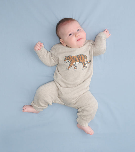 Baby Boys Little Tiger Sweater Romper