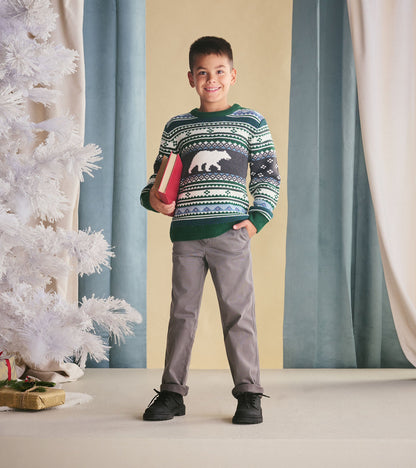 Boys Polar Bear Crew Neck Sweater