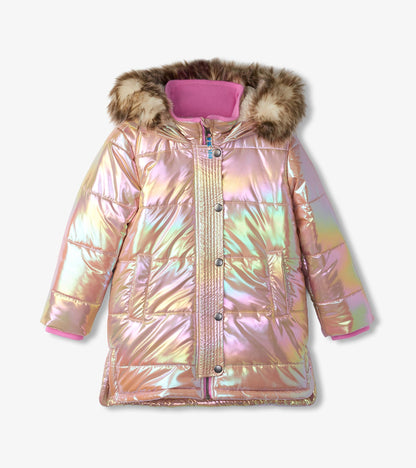 Girls Pink Moon Puffer Jacket