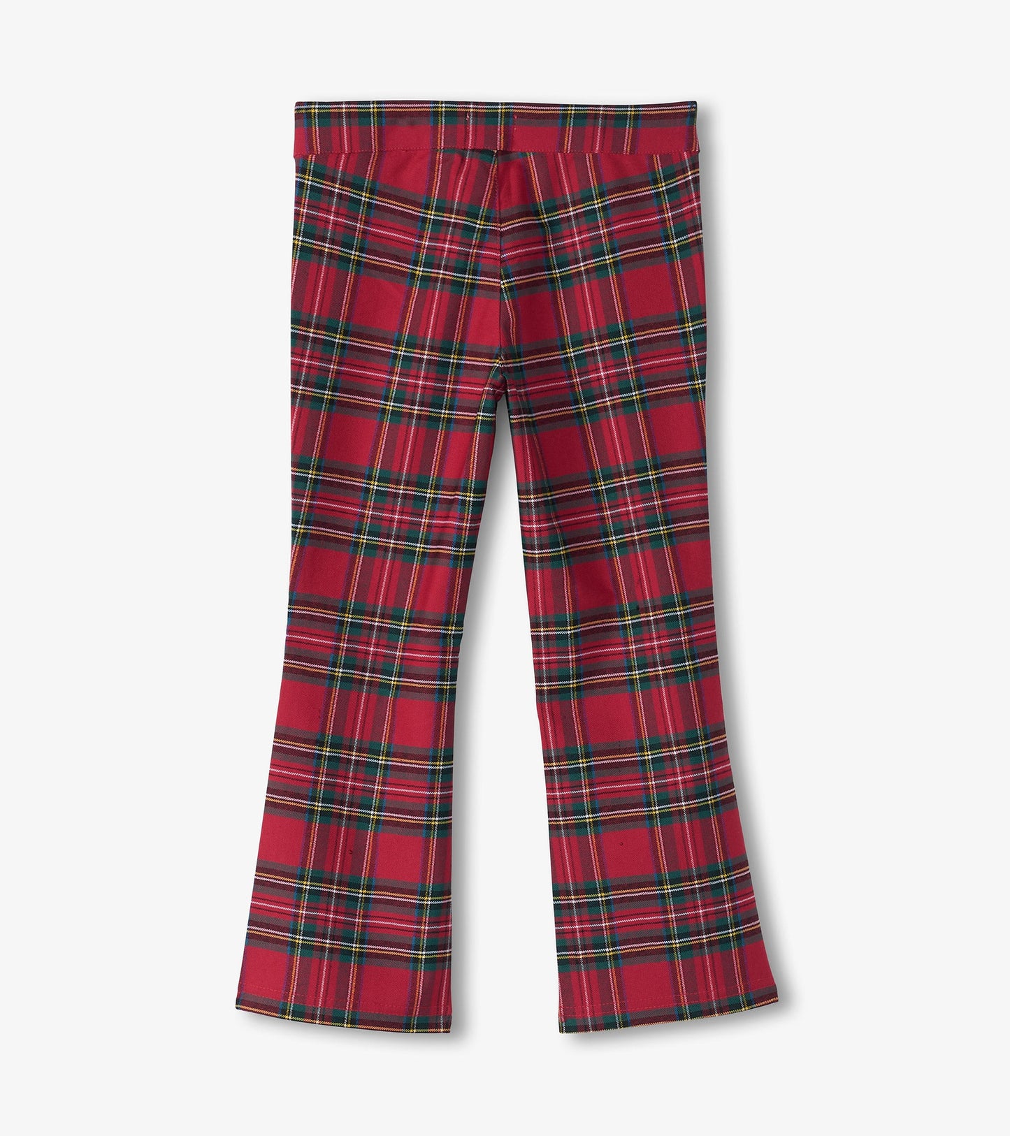 Girls Red Plaid Flared Pants