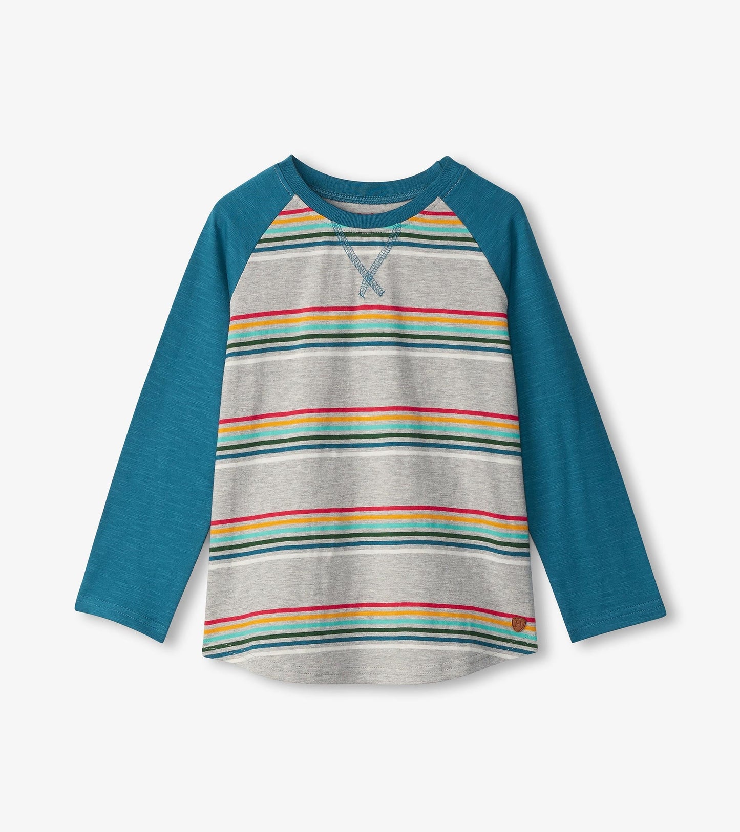 Boys Retro Stripes Long Sleeve Raglan T-Shirt