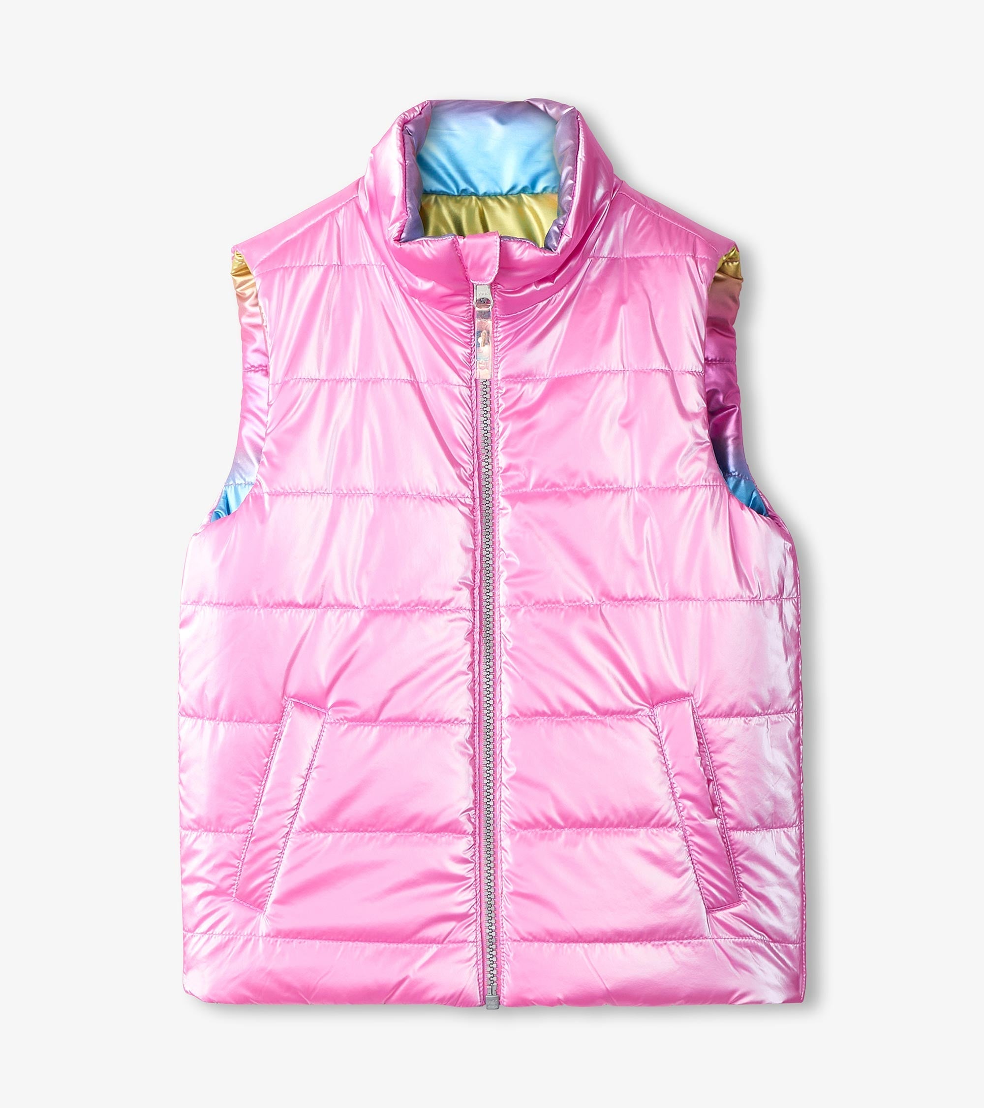 Girls Rainbow Shine Reversible Quilted Vest