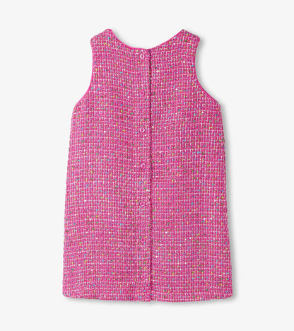 Girls Rose Violet Tweed Dress