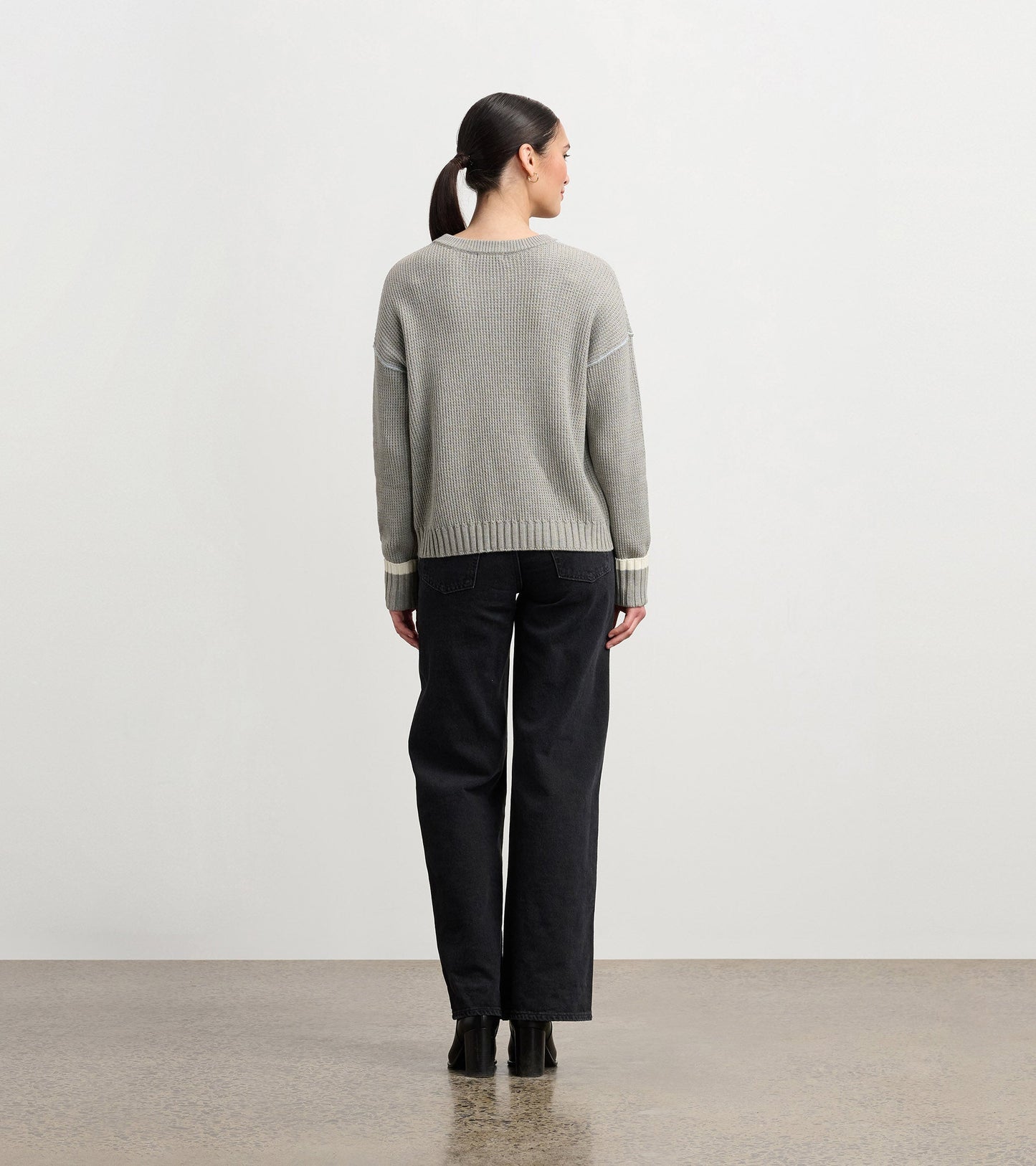 Waffle Knit Jumper - Grey