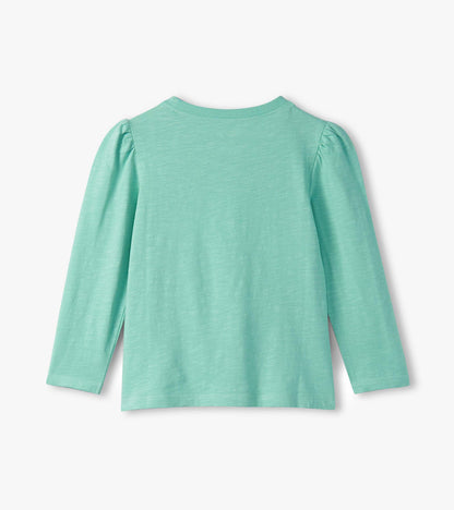 Girls Fluffy Cloud Puff Sleeve Graphic Tee