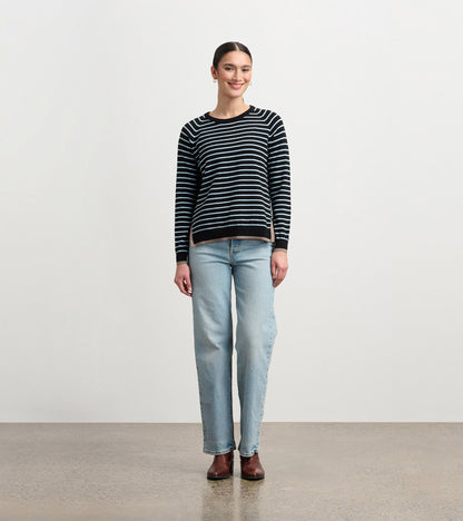 Olivia Jumper - Black Denim Stripes