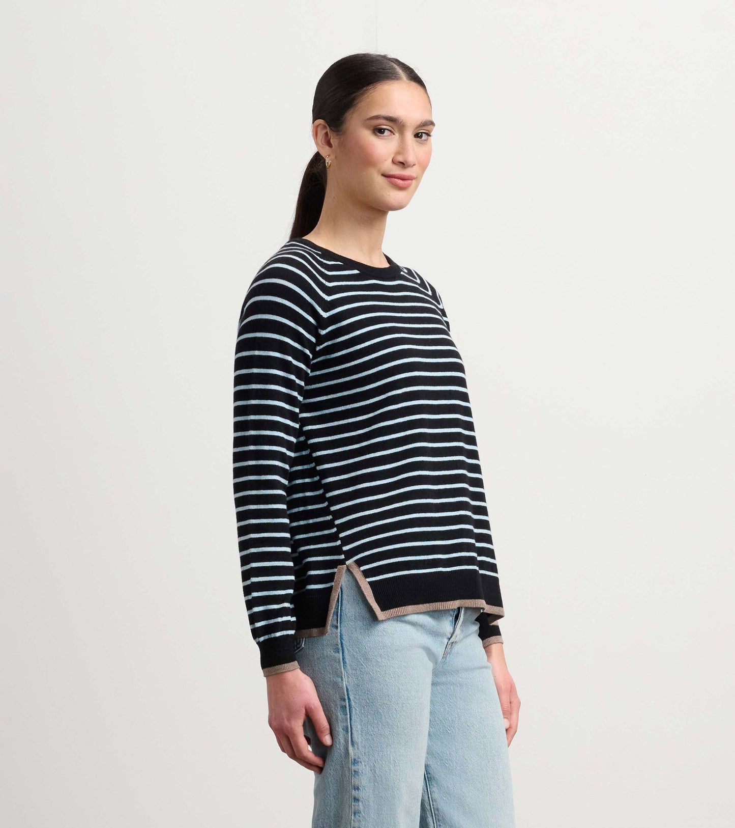 Olivia Jumper - Black Denim Stripes