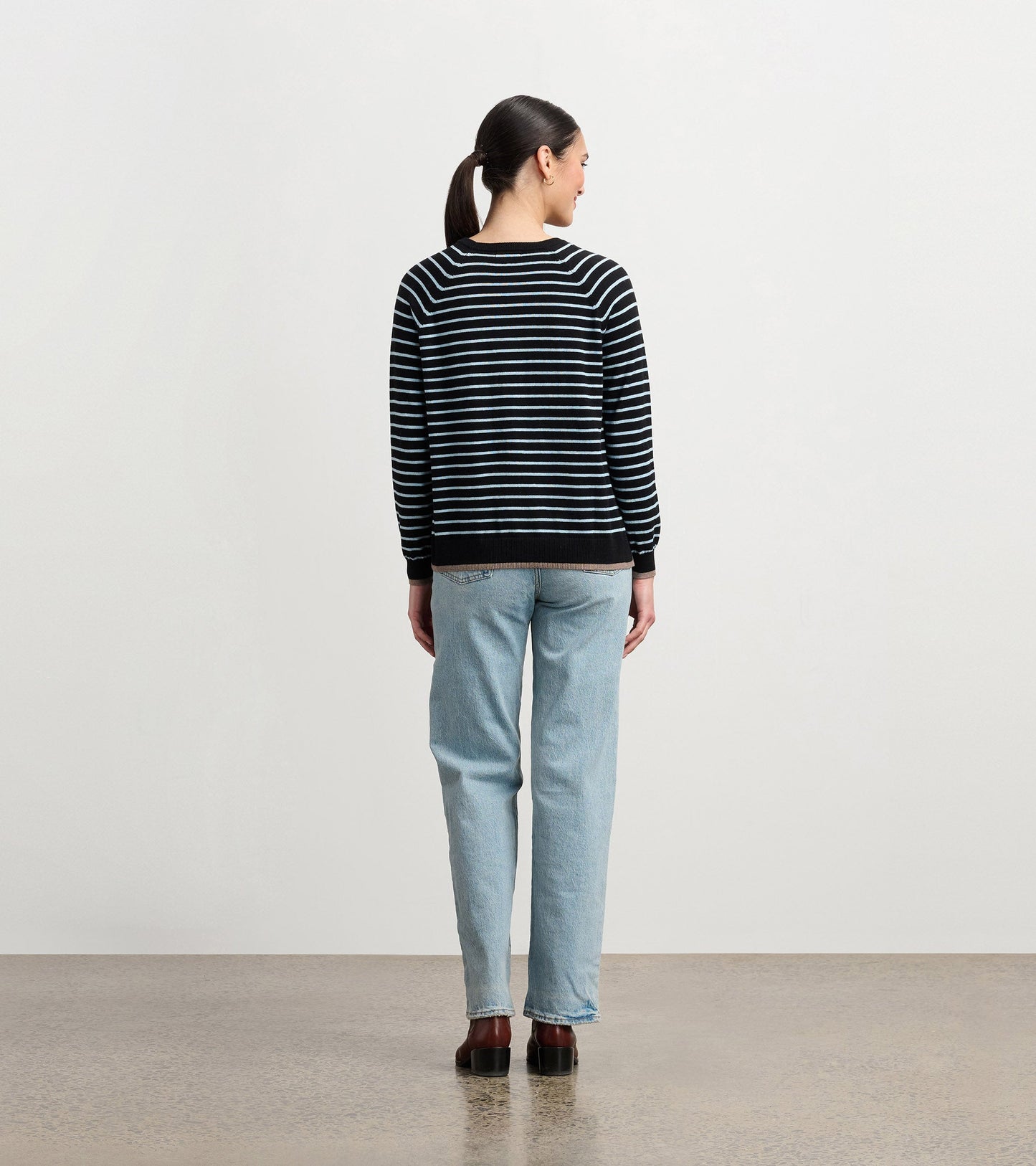 Olivia Jumper - Black Denim Stripes