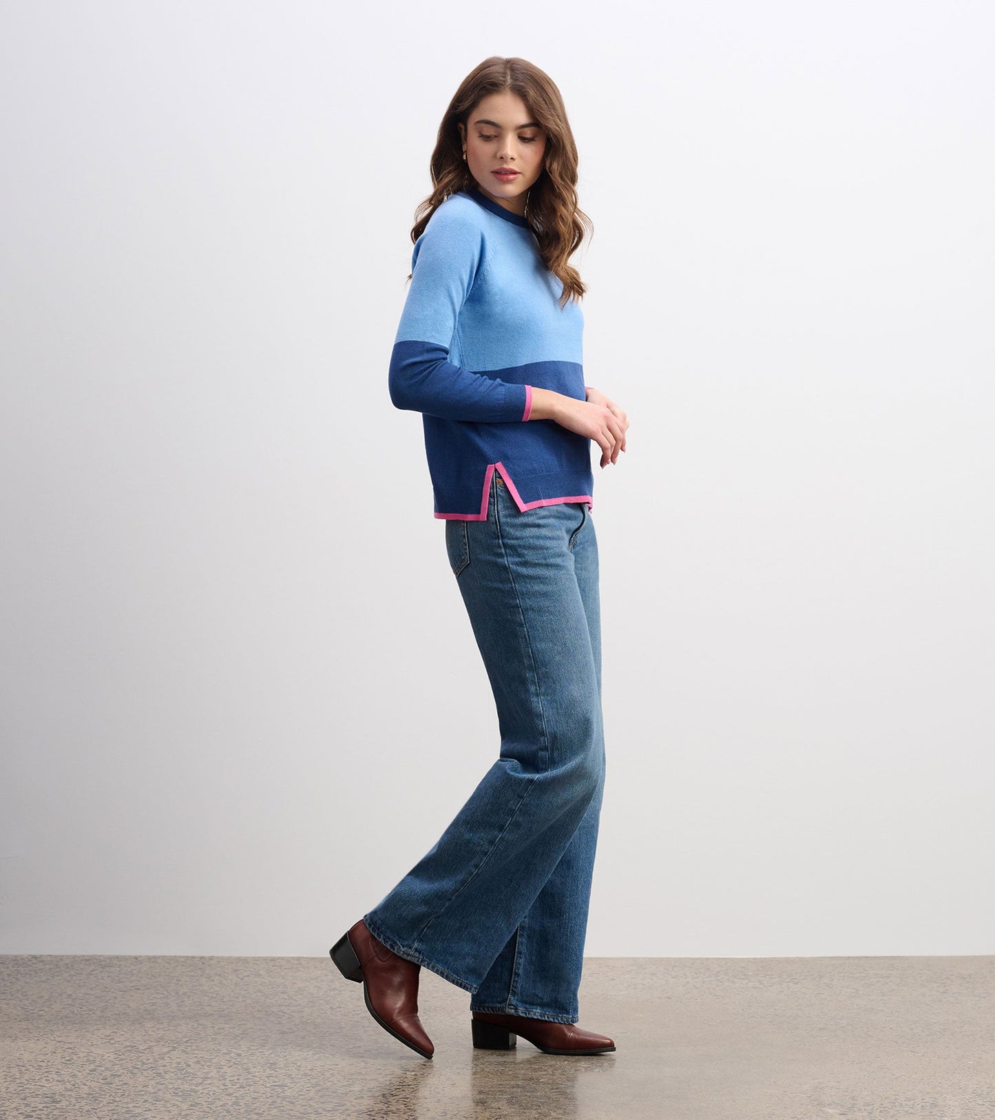 Olivia Jumper - Blue Color Block
