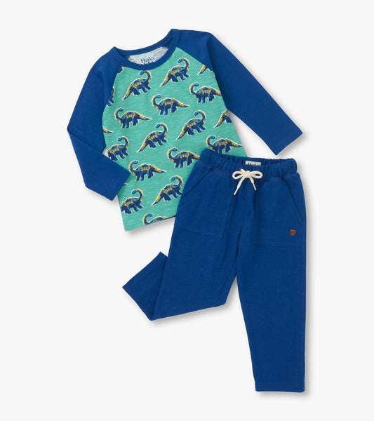 Baby & Toddler Boys Dino Glow Raglan Lounge Set Hatley