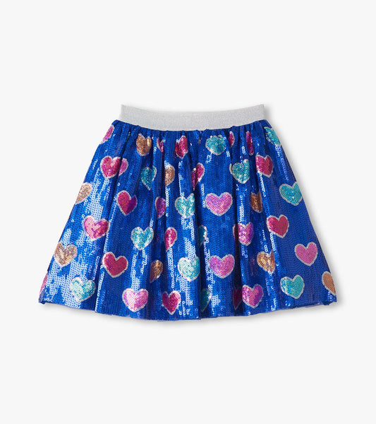 Girls Bursted Hearts Sequin Skirt Hatley