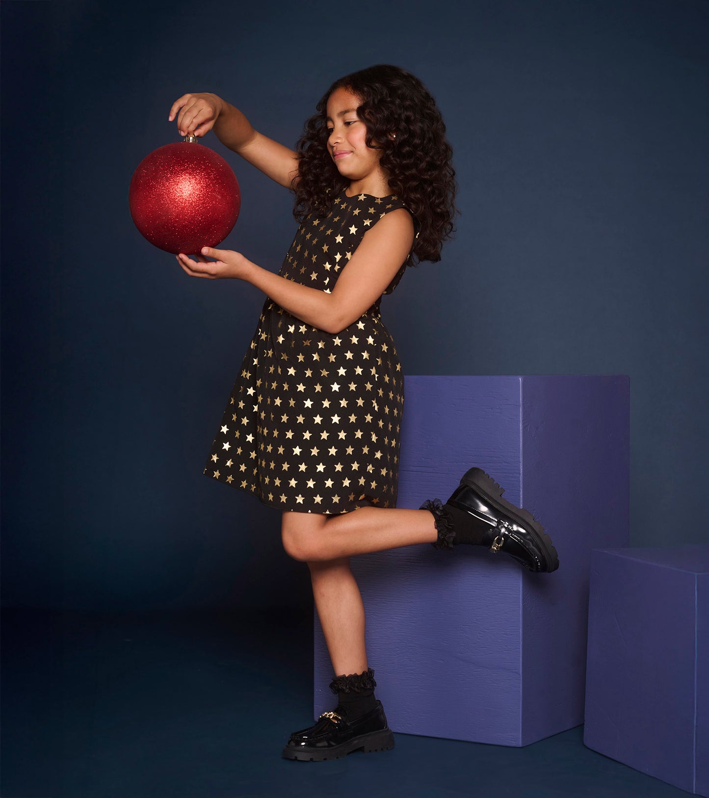 Girls Gold Stars Princess Dress