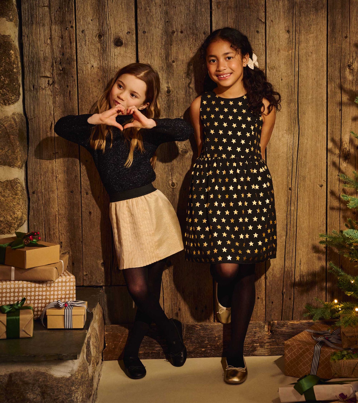 Girls Gold Stars Princess Dress