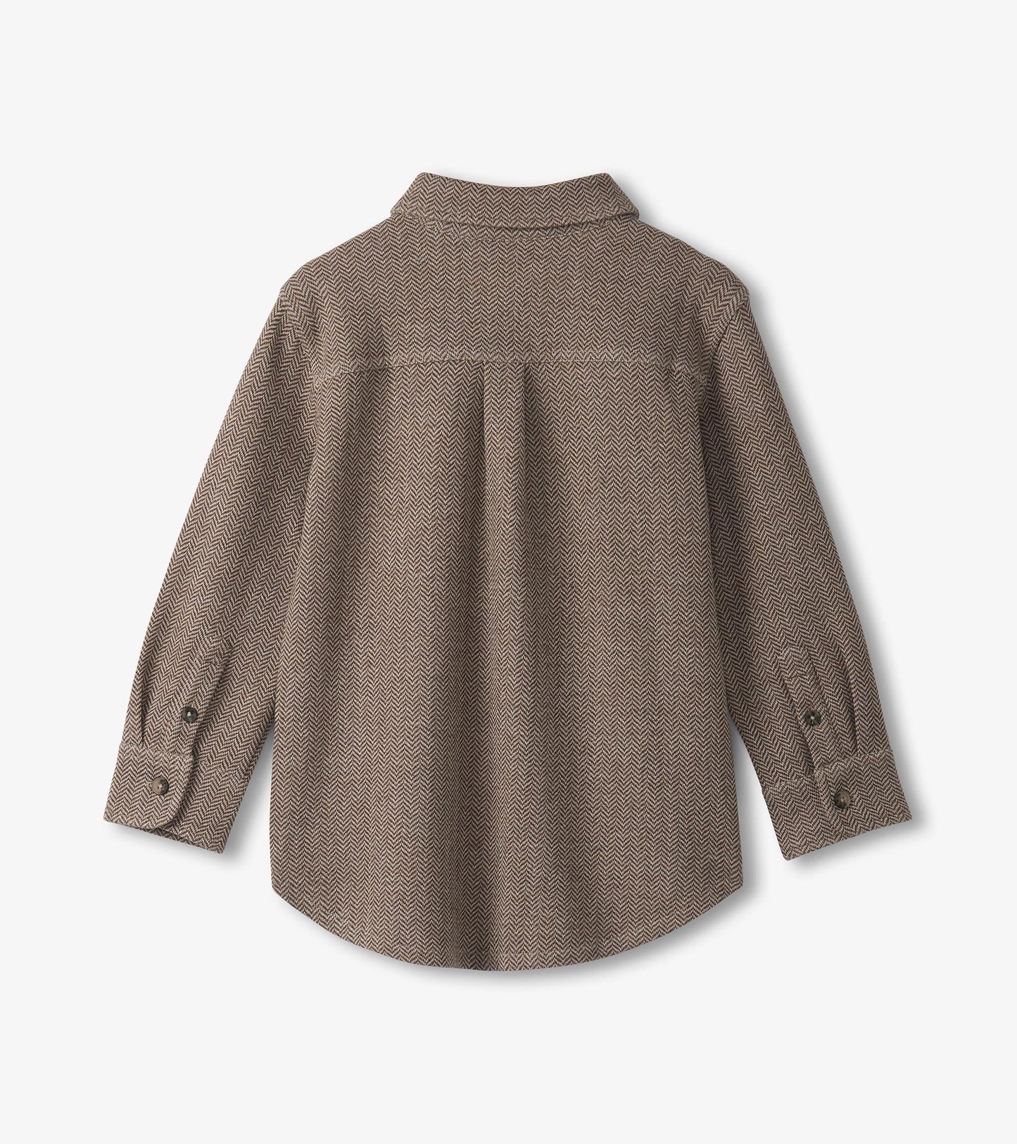 Boys Brown Sugar Herringbone Button Down Shirt