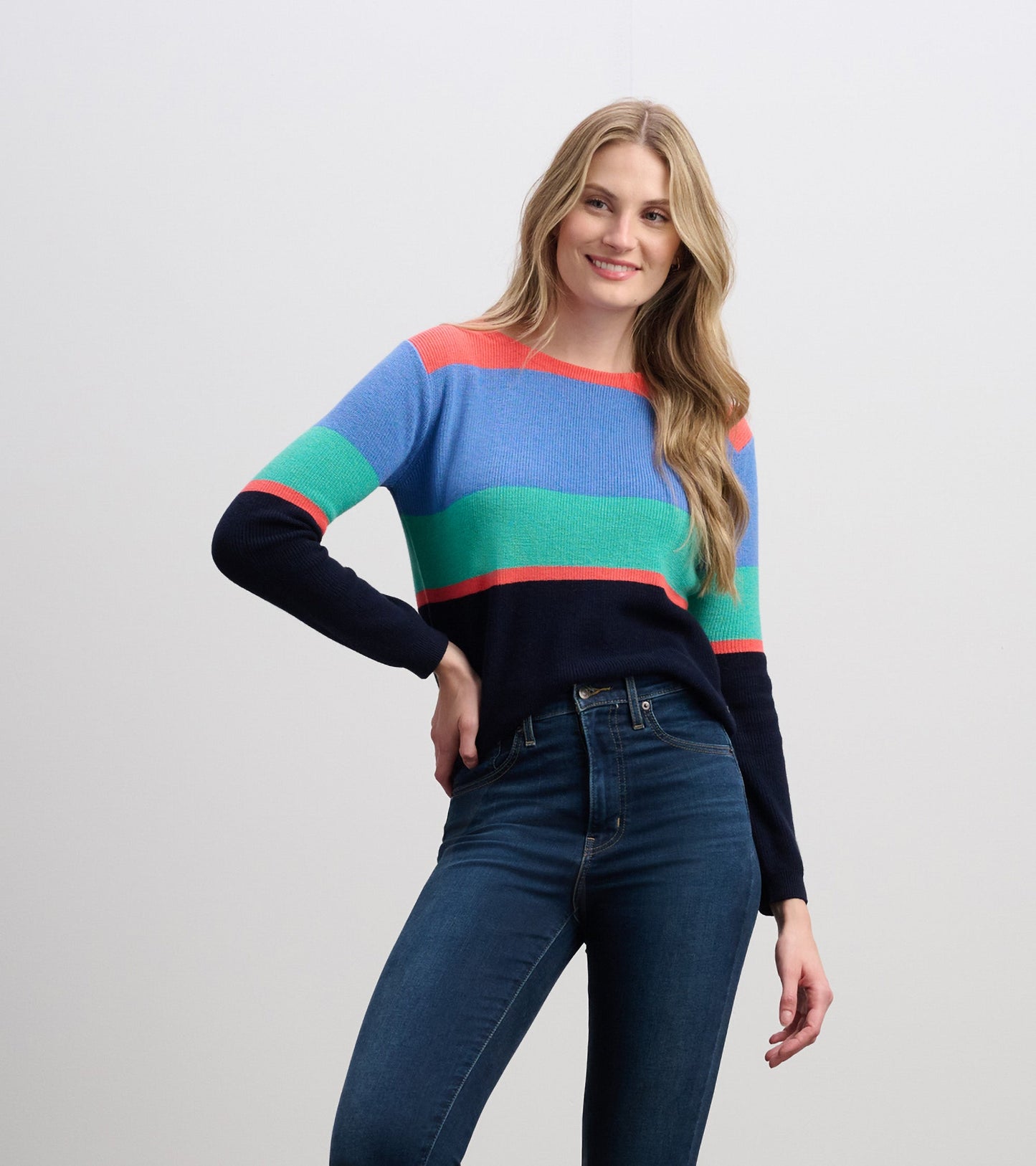 Devon Jumper - Bright Colorblock Stripes